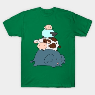 Elephant Cow Sheep Pig Stack T-Shirt